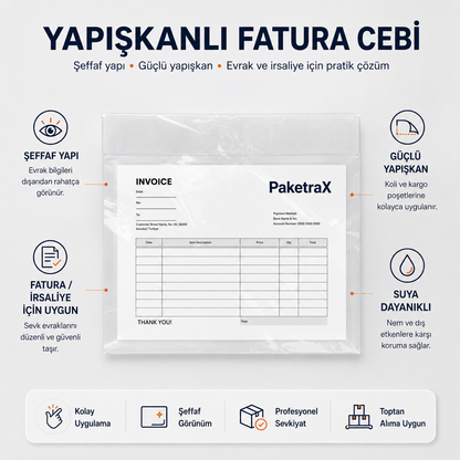 Yapışkanlı Fatura Cebi